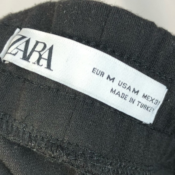 Zara Black High Rise Casual Jogger Sweatpants M - Picture 5 of 5